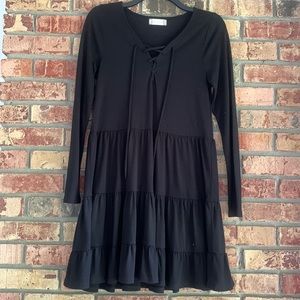 Altar’d State Black Tie Front, layered bottom dress